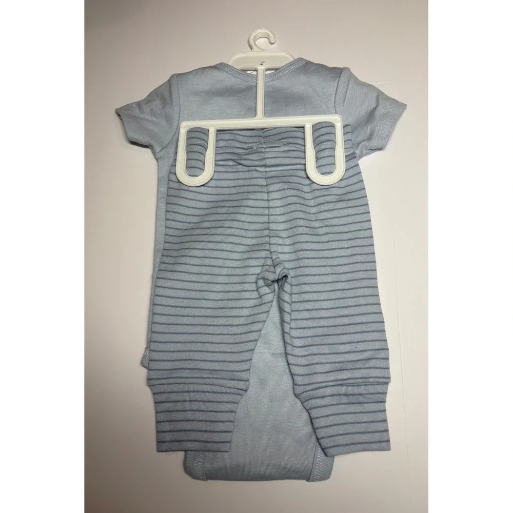Carters Just One You NWT Little Brother Bodysuit and Striped Pants Set Blue 3M